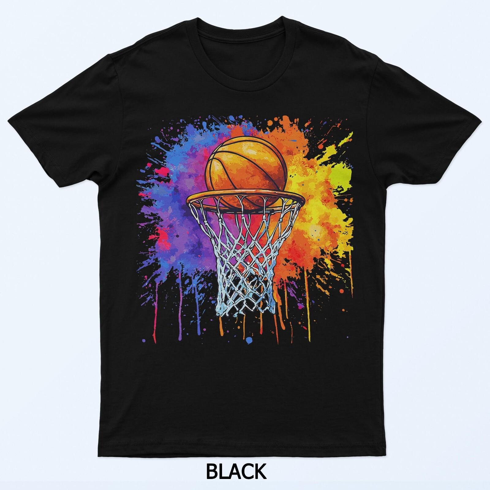 

Basketball Colorful Drip Graphic T-Shirt 2XL