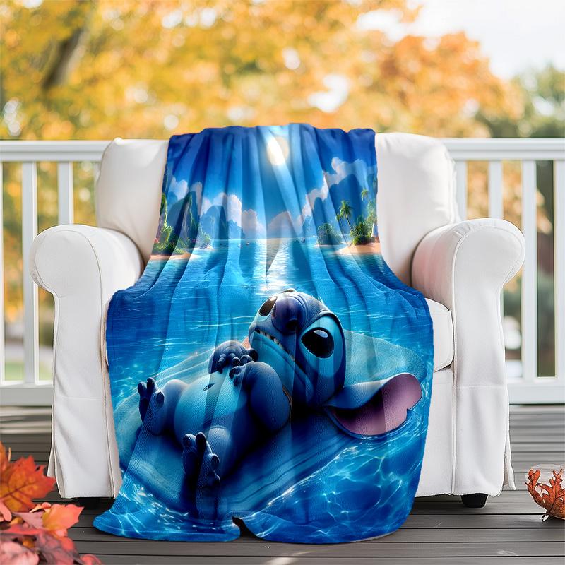 1pc S-Stitch9 Theme Blanket - Digital Print, Polyester, Cozy for All Seasons, Perfect for Outdoor, and Travel