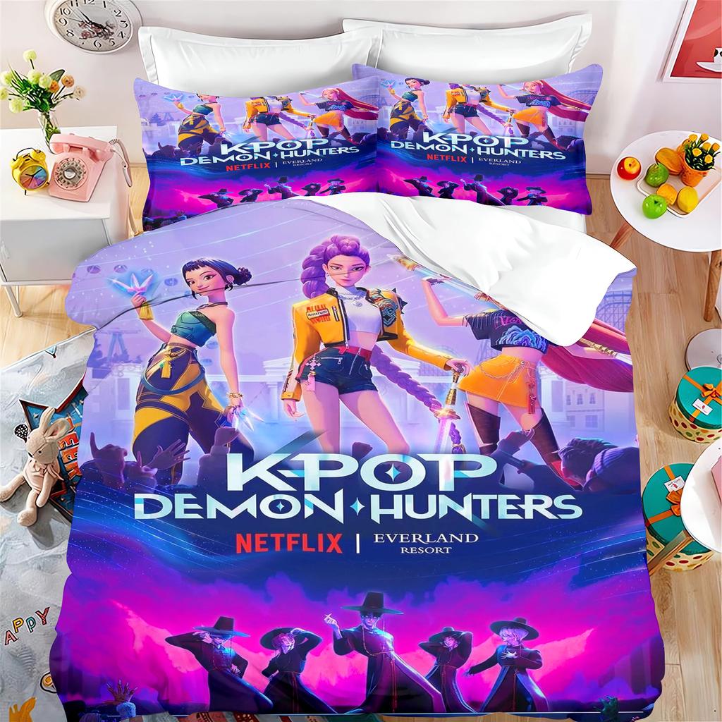 k-pop Anime Home Bedroom Comforte Nordic polyester material suitable for children and adults 3-piece set