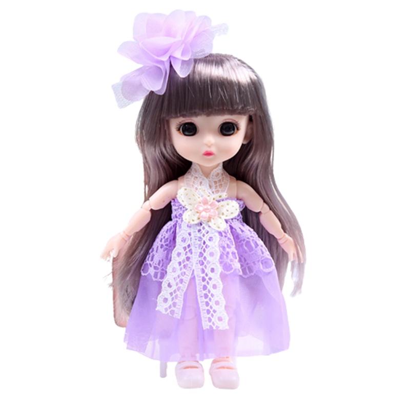 Cute 6.6in Bjd Princess Dolls With Movable Joints Mini Model Toy Kids Birthday Gift