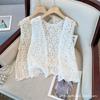 Hollow Crochet Knitted Suspender Vest Summer New Wear Vest Blouse Sleeveless Short Loose Top