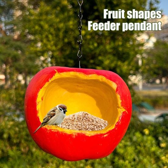 Fruchtform Hängender Vogelfutterspender, Außen Harz Frucht Vogel Futterspender Schale, Wetterfeste Vogel Futterstation für Außen Garten Terrasse Hof