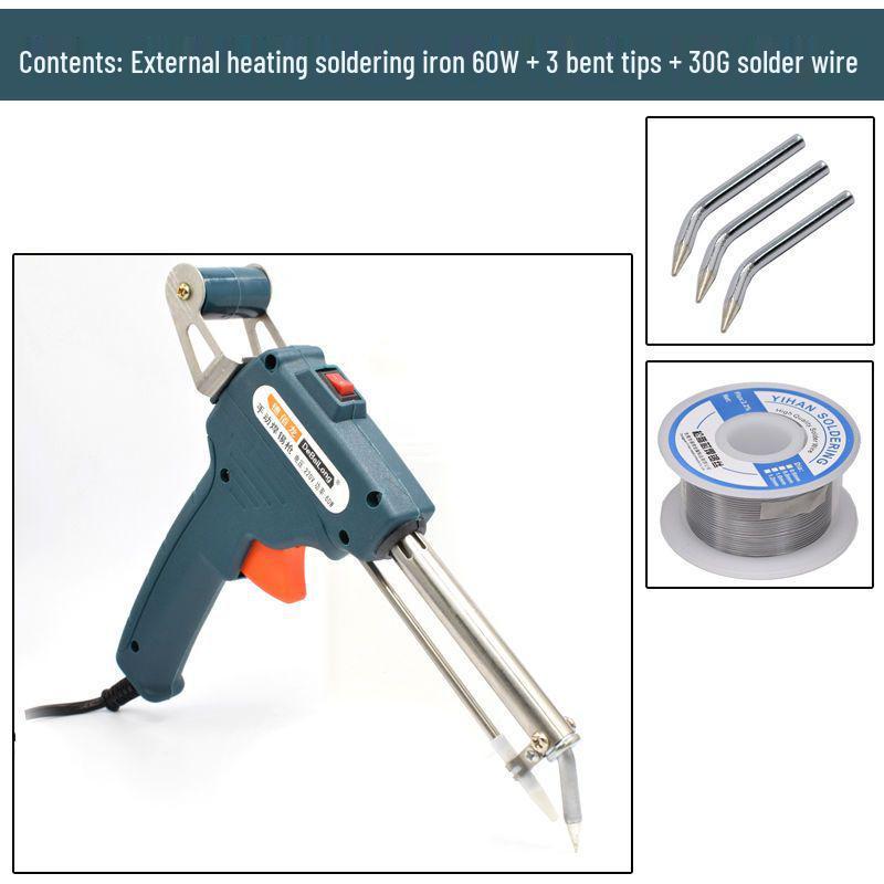 Electric Soldering Iron 60W: Internal/External Heating, Single-Handed, Semi-Automatic Solder Dispenser.