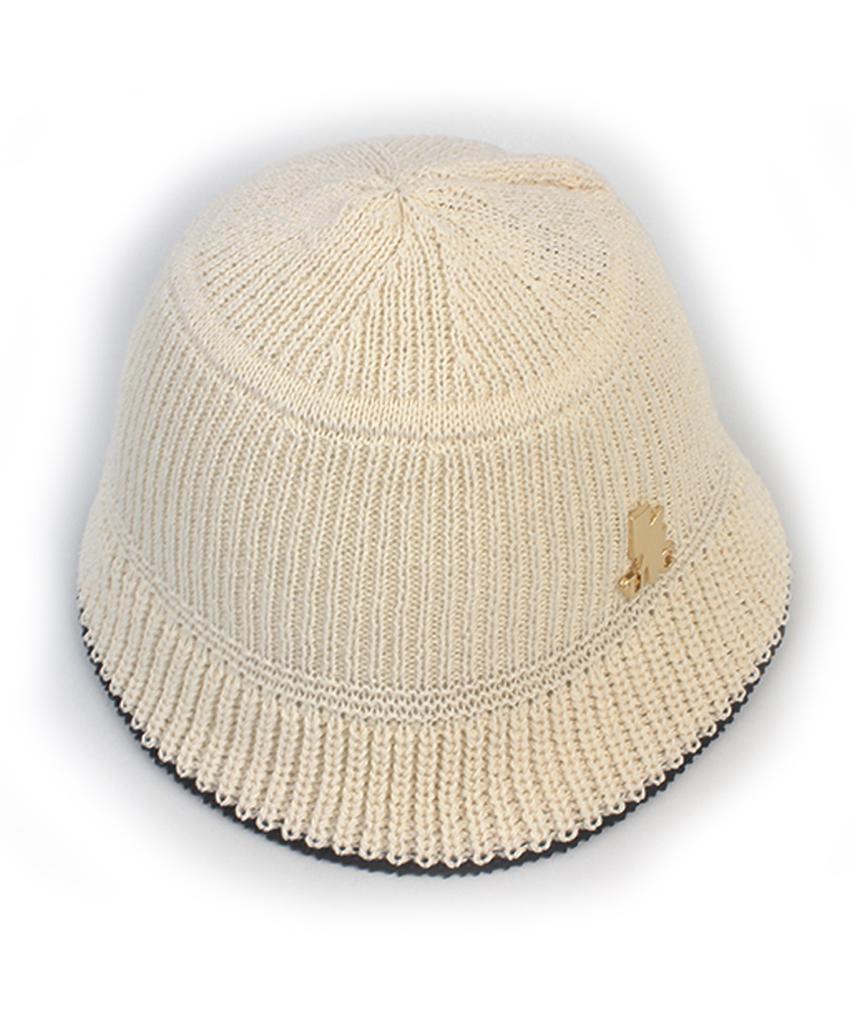 Yunibeosyeolkemiseuteuli Summer Edge Ivory Knit Bucket Hat