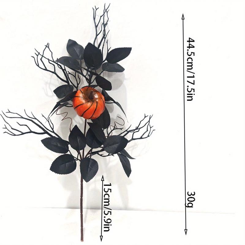Halloween Black Leaves Ornament Artificial Tree Branches Decorative Plastics Arrange Props Bouquet Desktop Table 3 Styles