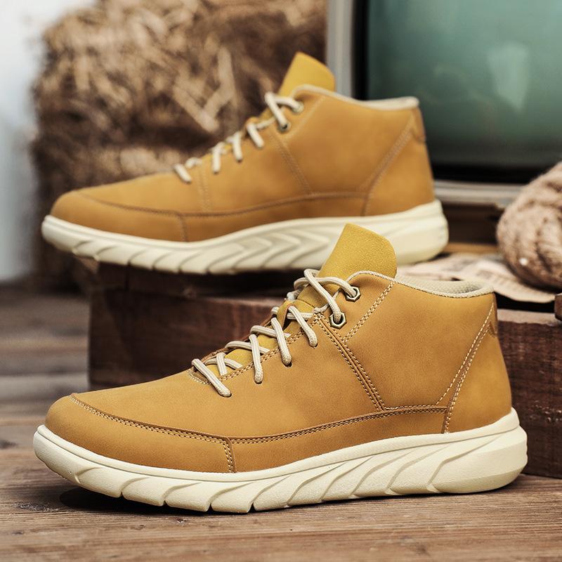 Men's shoes retro sports big yellow boots shoes men's tooling shoes daily casual shoes outdoor hiking shoes