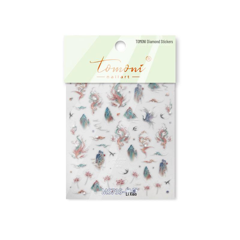 

tomoni Кристальные наклейки для ногтей Феникс – Коллекция в национальном стиле