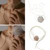 Stylish Lace Rose Clavicle Chain Necklace Long Rope Flower Choker Collarbone Chain Bridals Wedding Party Accessory