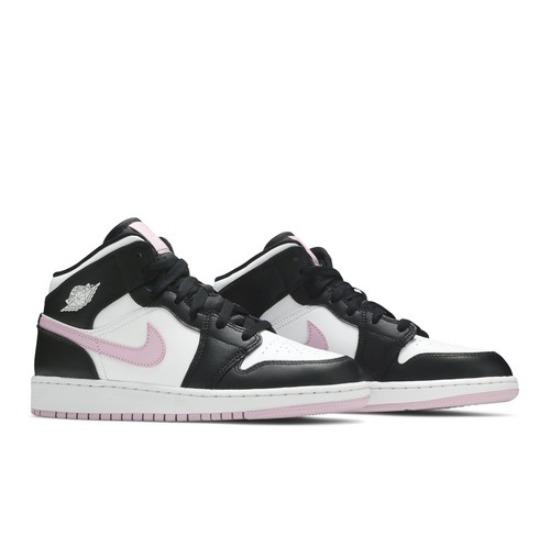 Air Jordan 1 Mid GS Bianco Rosa Artico Chiaro 555112-103