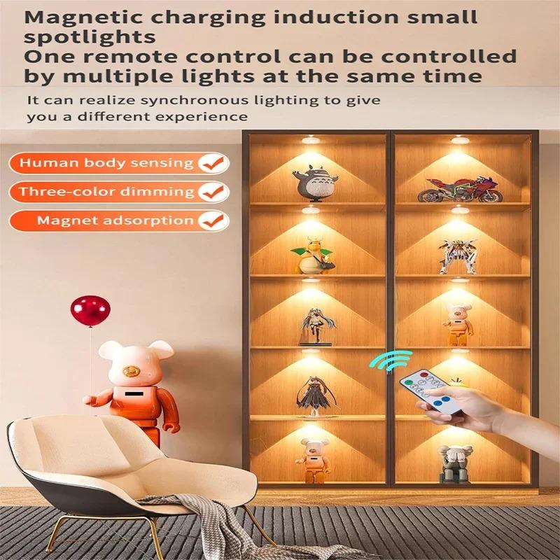 Under Cabint LED Light Motion Sensor Night Lamp Dimmable Rechargeable Wireless Kitchen Lamps Closet Room Aisle Light Detector