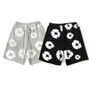 Men's Women's Cotton Canvas Print Shorts Loose Summer Beach Casual Shorts