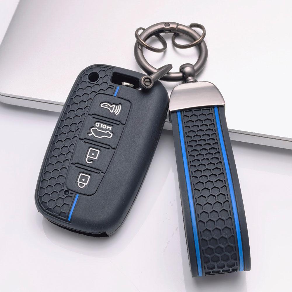Premium Siliconen Autosleutelhoesje Voor Hyundai i30 K2 K5 Voor KIA Optima K5 K3 Met Sleutelhanger Zacht Siliconen Auto-interieuraccessoires