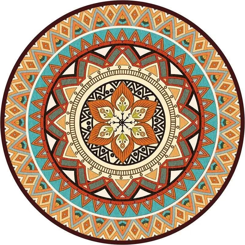 American Ethnic Bohemian Round Carpet Living Room Bedroom Decorate Coffee Table Rug Hanging Basket Computer Swivel Chair Mat