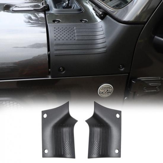 

2X Black Side Hood Cowl Body Armor Cover Corner Guards For Jeep Wrangler JL 18+