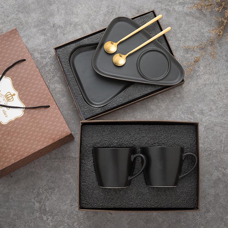 

Elegant Ceramic Coffee Cup Set with Spoon & Dessert Plate - Perfect for Afternoon Tea 240ml