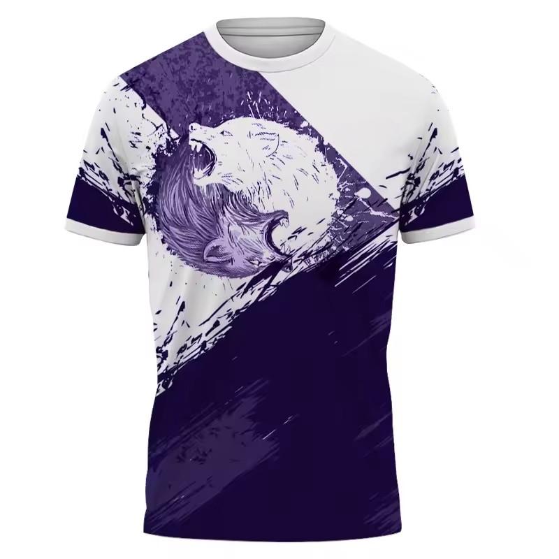 Summer New 3D Animal Wolf Horse Men T-shirt Fashion Casual Personality Print short sleeve t-shirts Sports harajuku streetwear