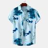 Hawaiian Shirt Men Summer Short Sleeves Tops Beach Street Lapel Blouse Male Clothes