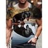 Fashion Men's Crew Neck Short Sleeve 3D Casual Color Printing Casual Short Sleeve Crew Neck T-Shirt
