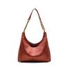 High-End Large-Capacity Oil Wax Leather One-Shoulder Underarm Bag Women'S Spring Fashion Niche Retro Messenger Tote Bag