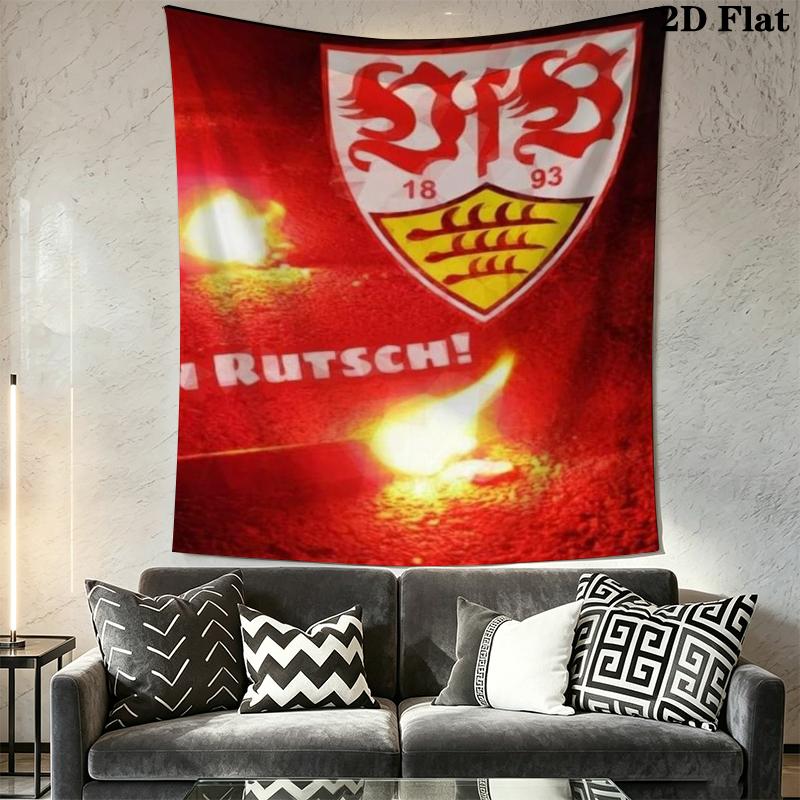 VfB Stuttgart Wall Tapestry Aesthetic Wall Hanging Printed Fabric Blanket Decorative Tapestries for Bedroom Living Room Home Decor