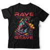 T-Shirt DJ Unisex & Bambini Rave To The Grave Festival Musicale Tee EDM House Techno