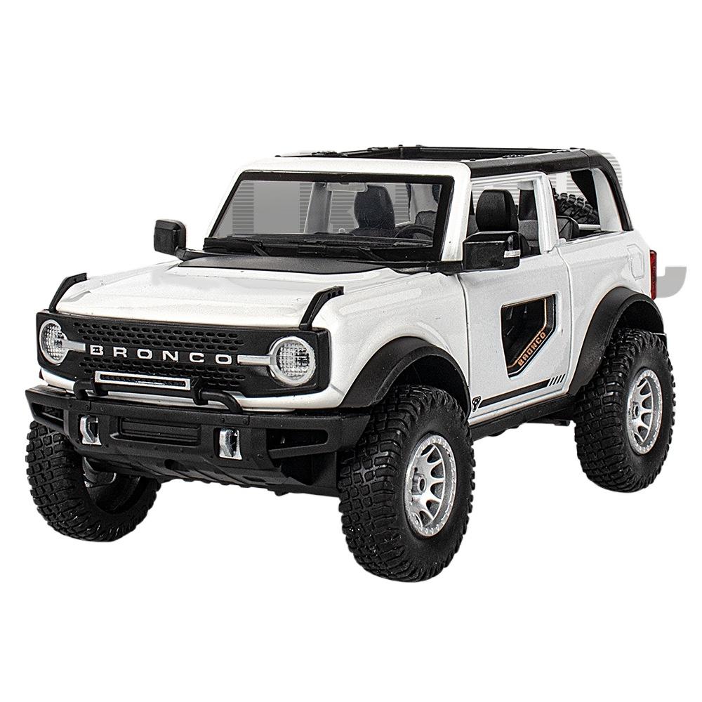 

1/32 Ford Bronco Lima литой автомобиль модель игрушечный внедорожник модель имитация звука свет коллекция детский подарок белый