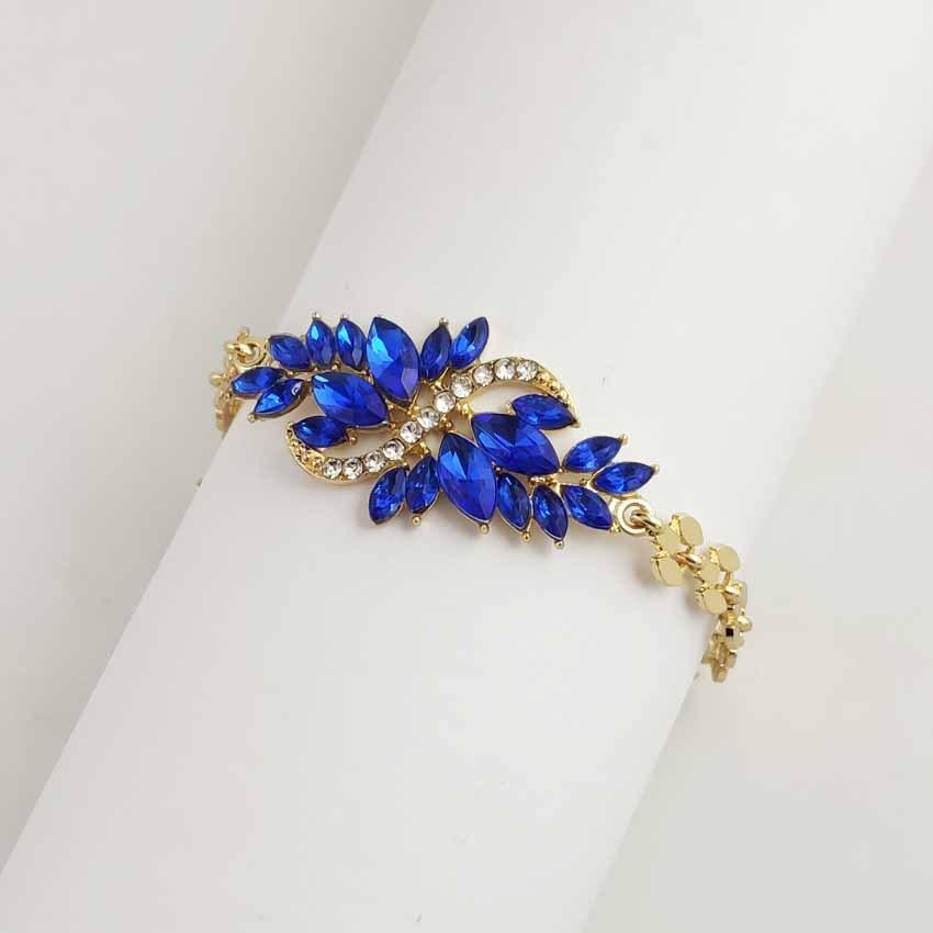 European and American Fashion Resin Flower Bracelet with Diamond S-Shaped Design for Women