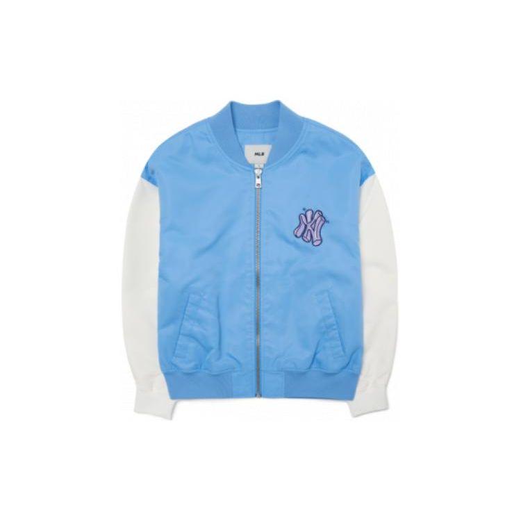 MLB-ähnliche Serie Lässige Vintage-Letterjacke mit floralem Logo-Aufdruck Unisex-Jacke Blau 3AJPL0121-50BLS
