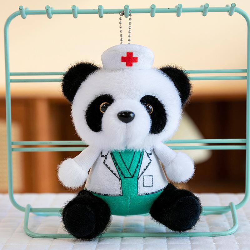 Breloc de pluș Panda Polițist - Variante Teddy Poliție Rutieră, Pompier, Doctor