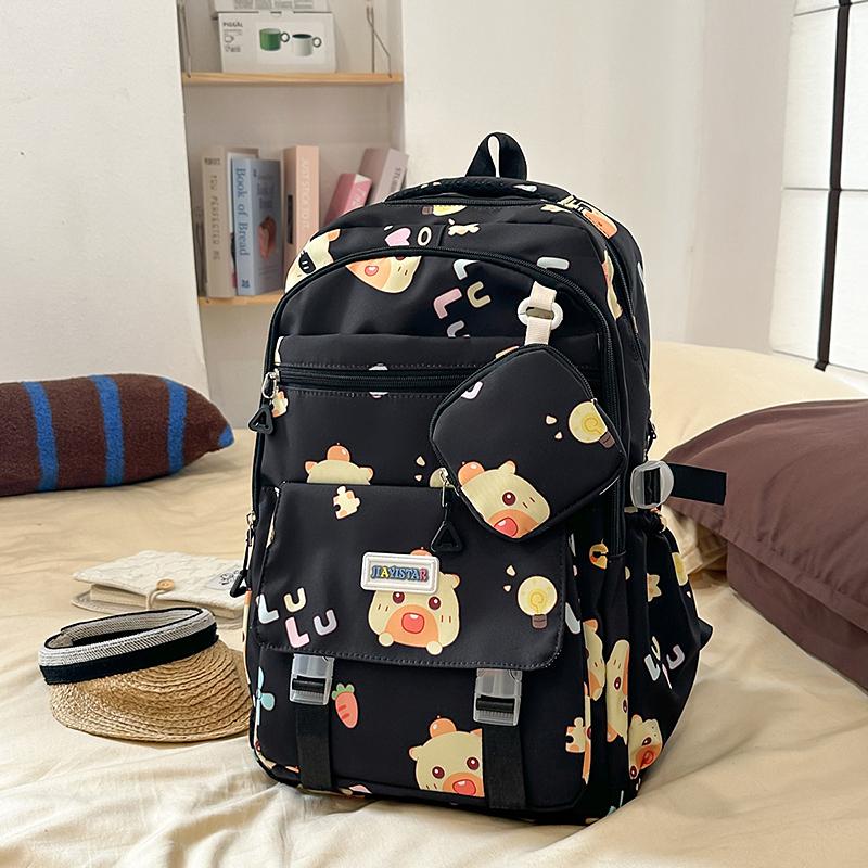 Cartoon Print Student Schoolbag Women's Backpack Large Capacity Backpack