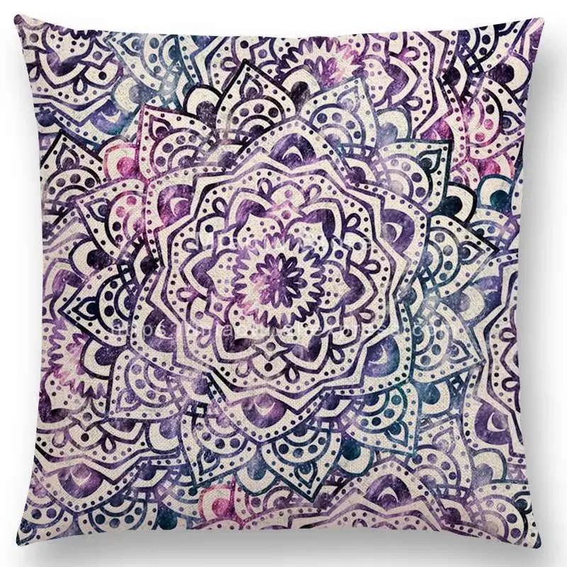 New Dreamy Rainbow Boho Beautiful Flower Gorgeous Floral Mandalas Fantasy Moon Stars Prints Cushion Cover Throw Pillow Case