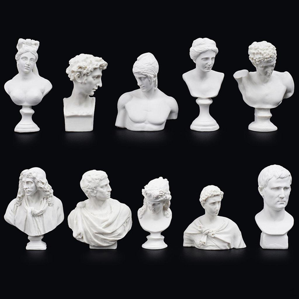 

10PCS/Set of Greek Mythology Statue Resin Sculpture World Famous Bust Figurine decor for art