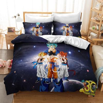 Zestaw pościeli Anime Dragon-Ball, Poszewka na kołdrę Anime 3D Dragon, Zestaw poszewek na kołdrę Super Saiyan Zestaw pościeli