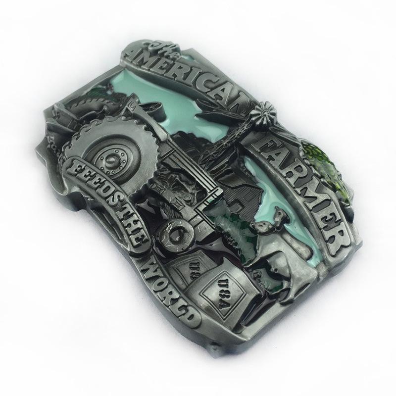 Personalized American Farmer Agricultural Tractor Zinc Alloy Belt Buckle