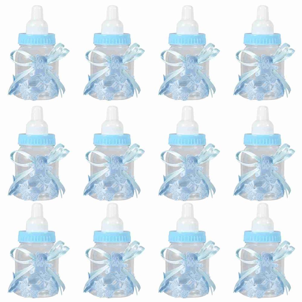 12pcs Plastic Plastic Candy Bottles Mini Milk Bottles Candy Chocolate Bottles  Home Party Decor