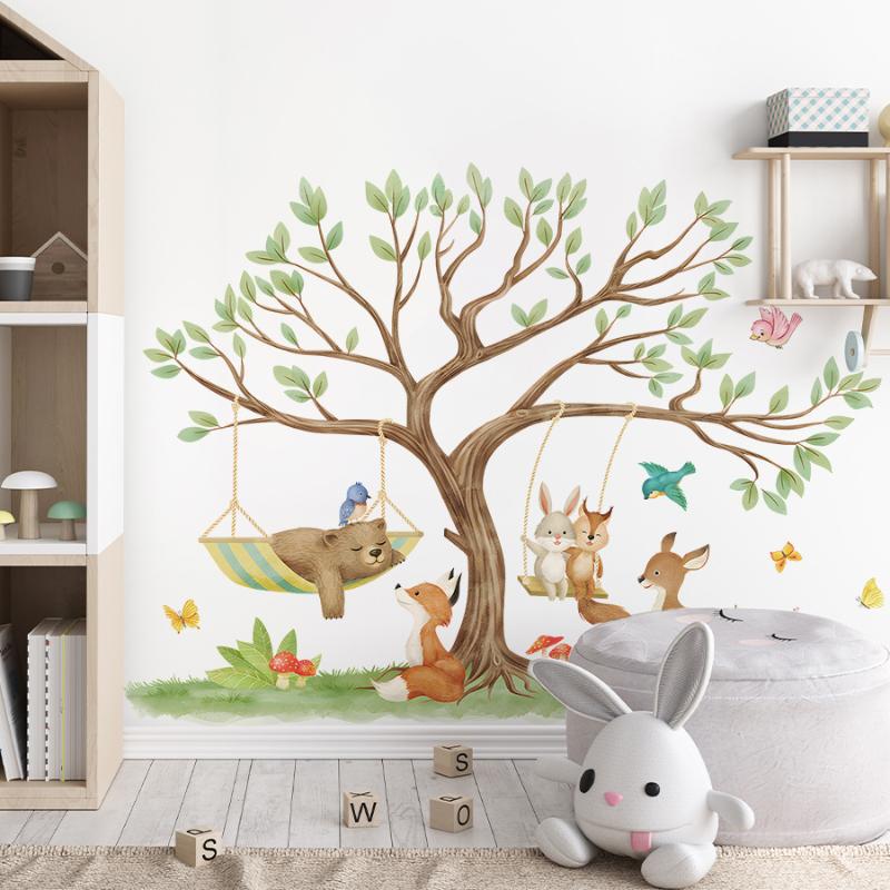 Lekfulla Djursgungor Väggdekaler Intressant Heminredning För Vardagsrum Sovrum Dekoration