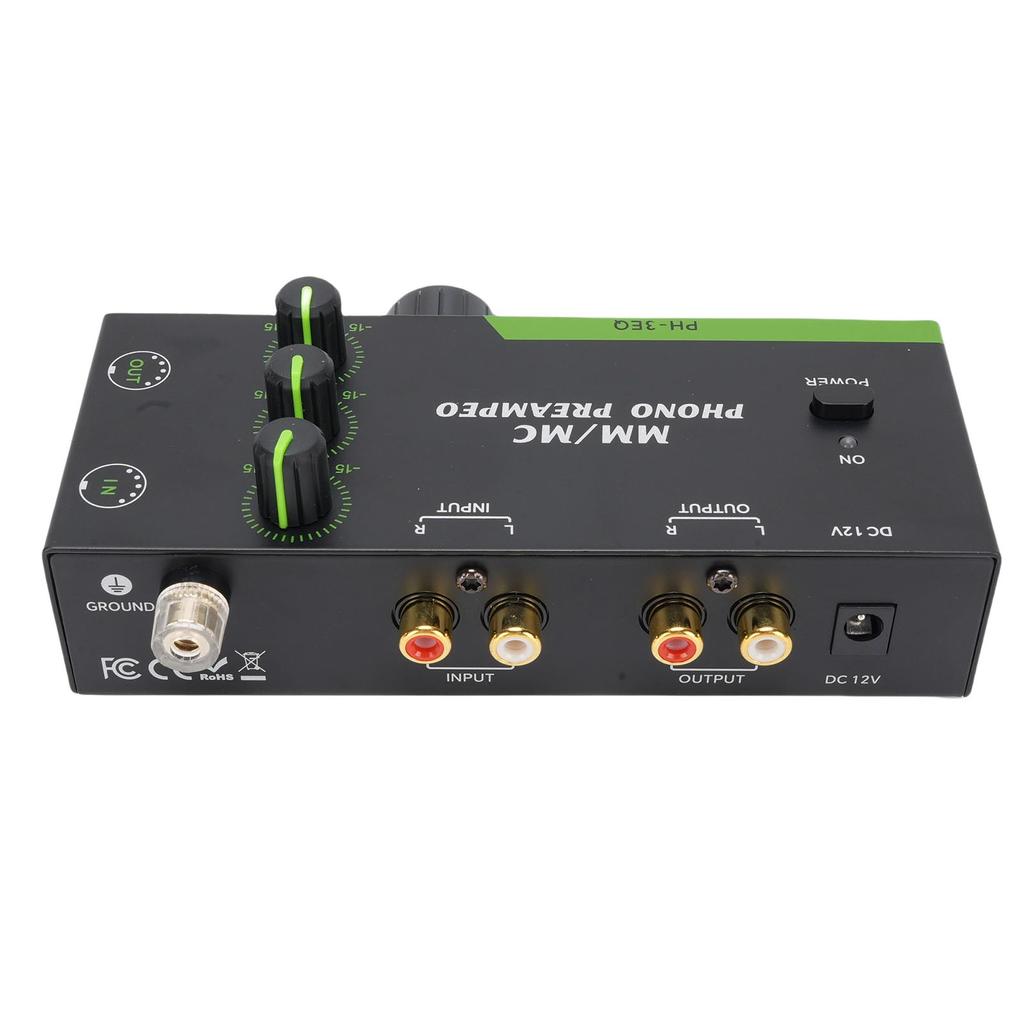Phono Preamp 3 Band Adjustment Record Player Turntable Amplifier Support MM MC Cartridges XLR Input Output EU Plug 100