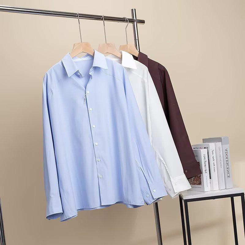 

BM&MD&ZA Women s Spring/Summer Loose Long Sleeve Shirt with Turn-Down Collar 32