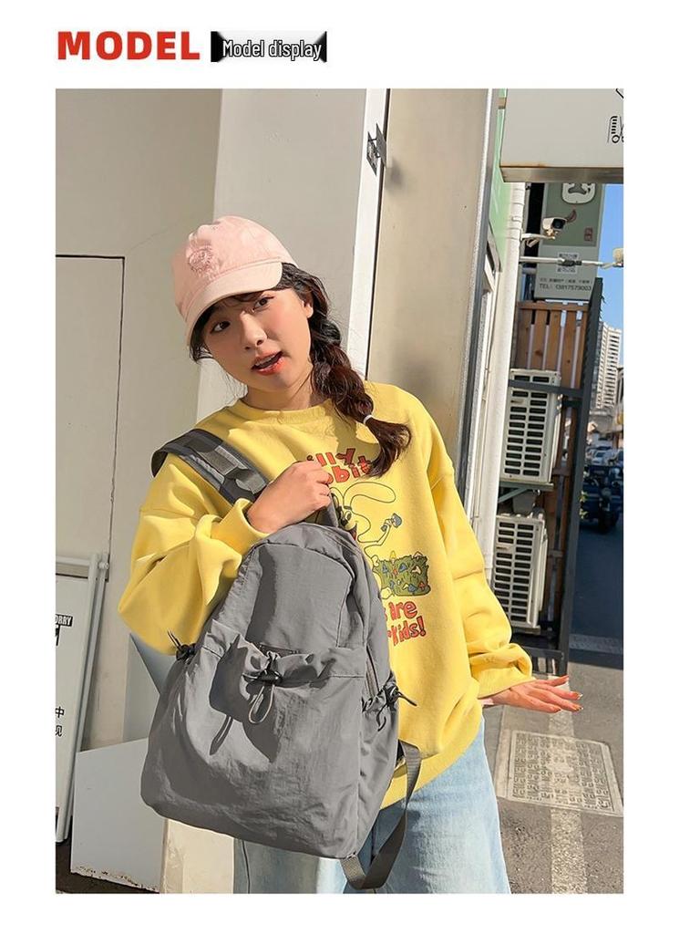 Japanese Pleated Nylon Backpack - Large, Lightweight, Casual Travel & College Laptop Bag for Men and Women