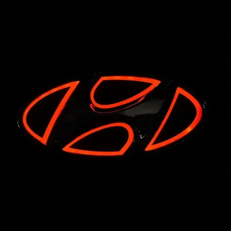 Logo Light for Hyundai VERNA Elantra ACCENT SONATA TUCSON SANTAFE IX35 I30 GENESIS COUPE LED Emblem 5D Car Front Rear Sticker