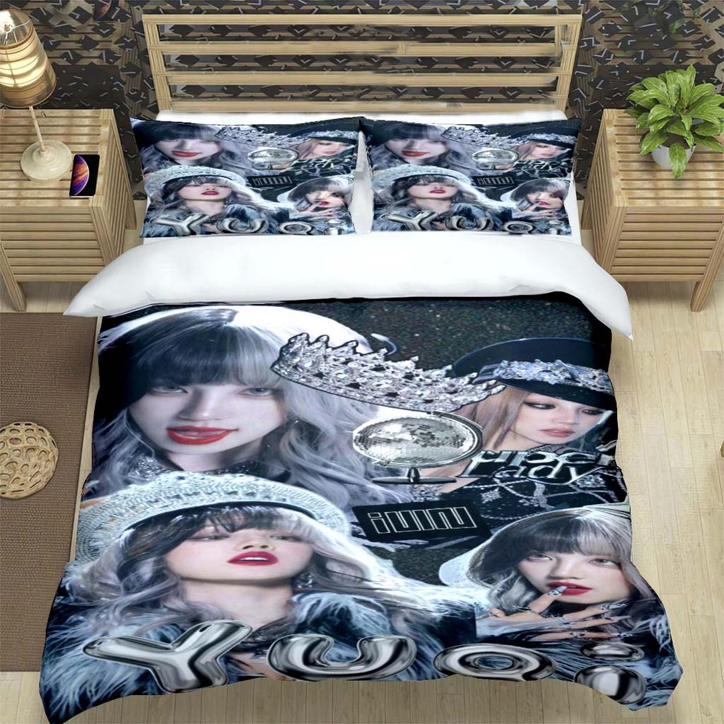 Korean Kpop Girl Group-Yuqi-Soyeonmiyeon-Suyin-Shuhua Print Bedding Set Duvet Cover Comforter Bed Youth Kids Girl Boys Gift
