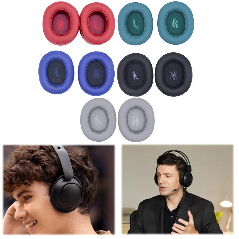 

Replacement Ear Pads Cushions Protein Leather Earpads Ear Cushions Covers for JBL E55BT Headphones чёрный