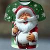 Summer Men's Santa 3D Printed Crew Neck T-Shirt