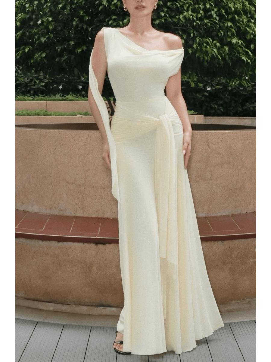

New Sleeveless Off-the-Shoulder Slim Fit Tie-Up Dress Extra Large