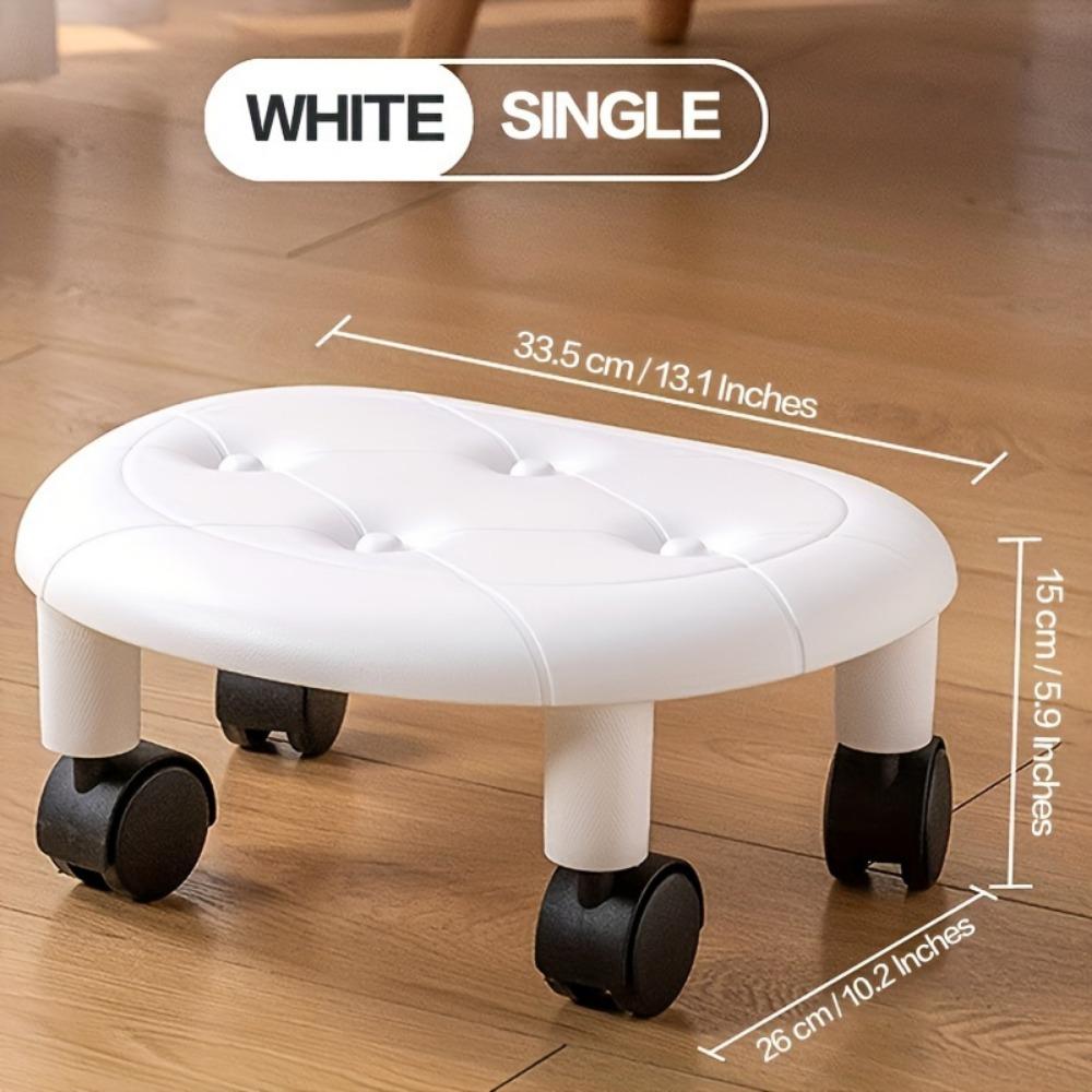 1pc Rolling Low Stool with Wheels - Stylish & Durable Plastic Footstool - Ideal for Bath,Perfect for Shoe Changing & Organization
