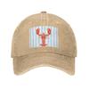 Cappellino in Denim con Tema Aragoste e Frutti di Mare Festival Casual Cappellini da Baseball Cappello Regolabile Estivo Unisex Cappellini da Baseball