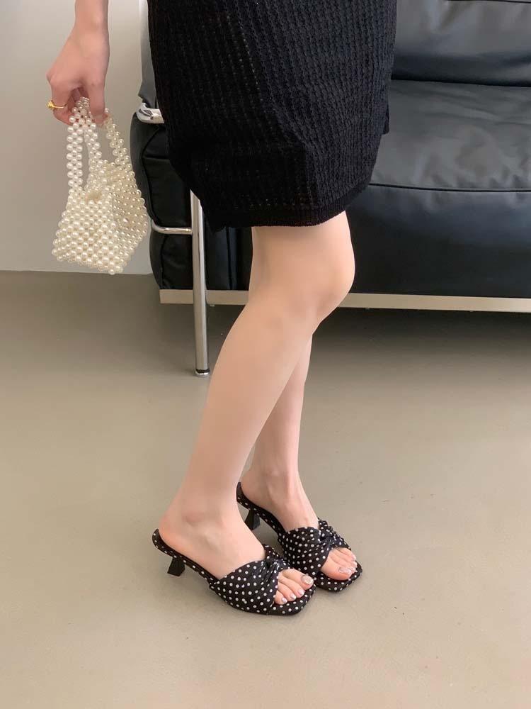 French Temperament Niche Open-Toed High Heels Women S Summer Stiletto Slippers Women S Outer Wear 35