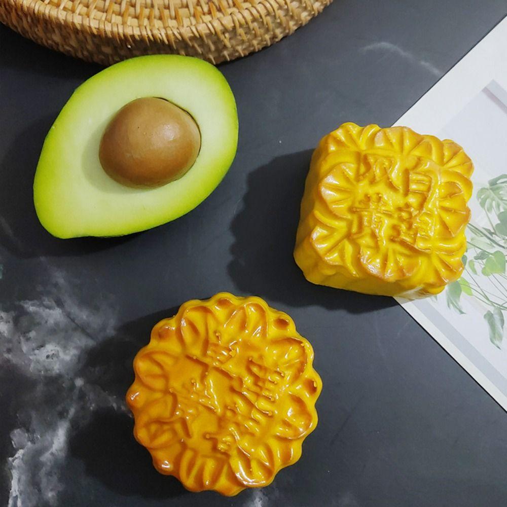 Square/Round Simulation Moon Cake PU Mid Autumn Window Food Decoration Moon Cake Mode Store Window