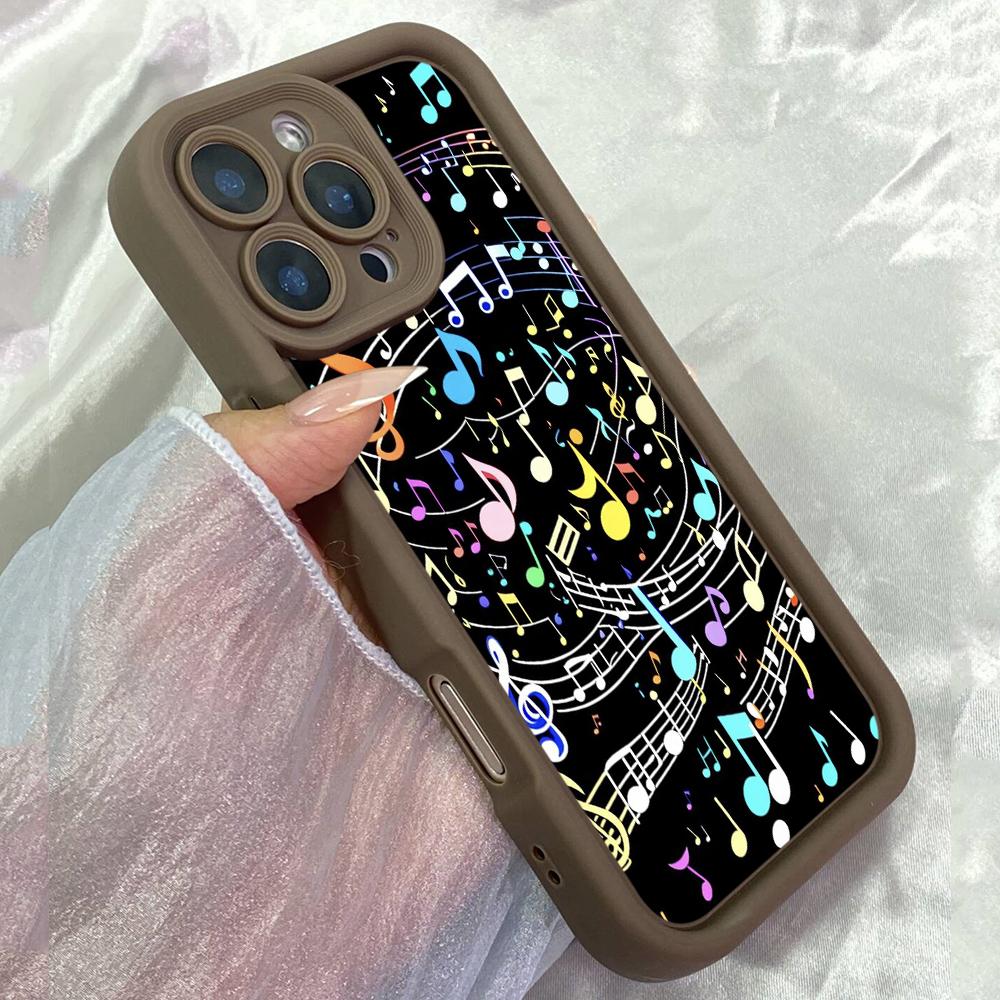 JT184 Colorful musical notes Art for iPhone 17 16 15 14 Pro Max Samsung S26 S25 Ultra A17 A16 A07 A56 A25Xiaomi 15T Redmi 15c 14C Soft TPU Case