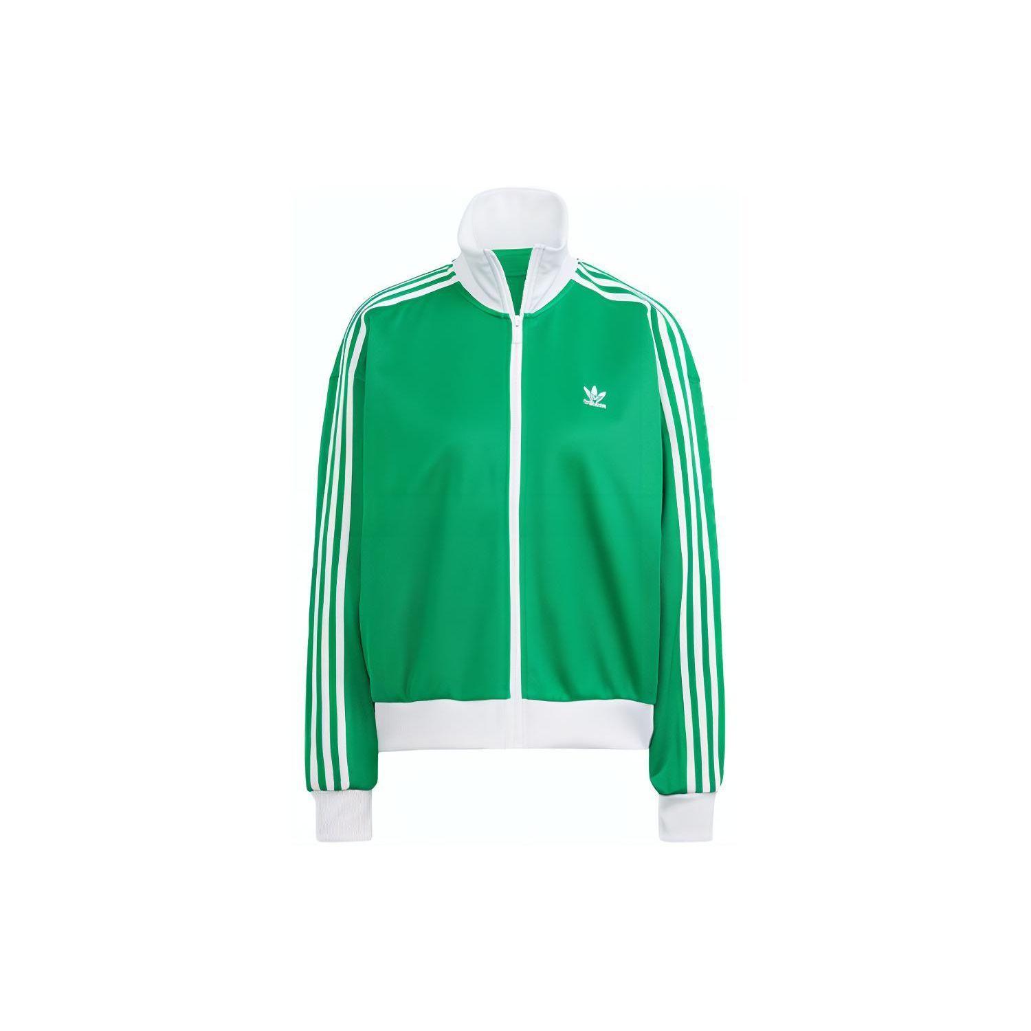

adidas Originals Women s Adicolor Classics Firebird Green and White Track Jacket II0755 A/M-L